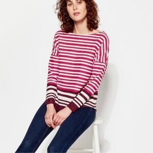 Joules | Rima Button Back Jersey Top Stripe Sz 14
